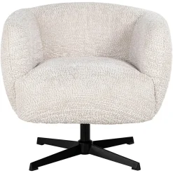 Draaifauteuil Estelle Chenille - Crème - Loft24.nl