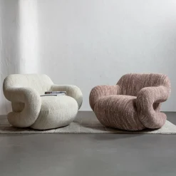 Draaifauteuil Folke Chenille - Oud Roze - Loft24.nl
