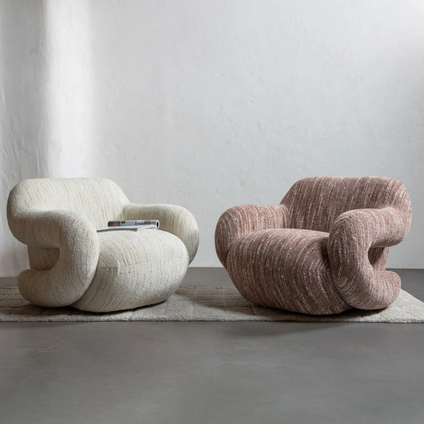 Draaifauteuil Folke Chenille - Oud Roze - Loft24.nl