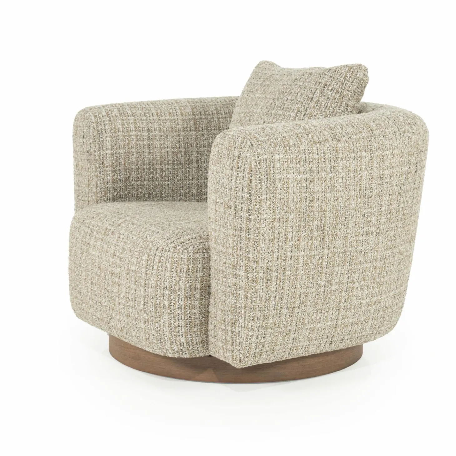 Draaifauteuil Jordan Grove Bouclé - Beige - Loft24.nl