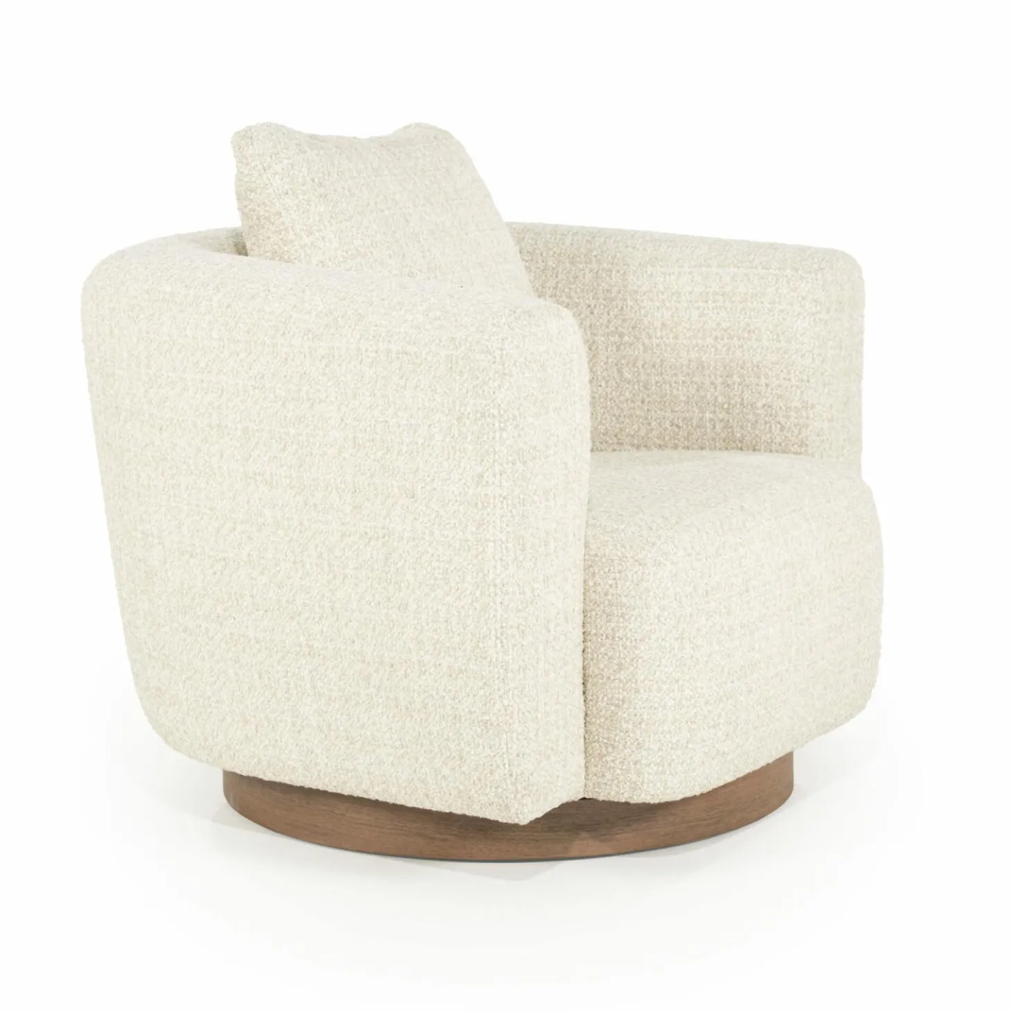 Draaifauteuil Jordan Grove Bouclé - Beige - Loft24.nl