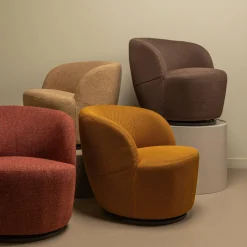 Draaifauteuil Serra Geweven - Espresso - Loft24.nl