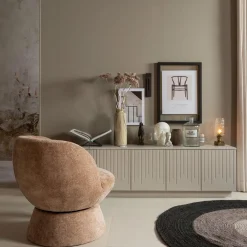 Draaifauteuil Shuffle Chenille - Naturel (Showmodel) - Loft24.nl