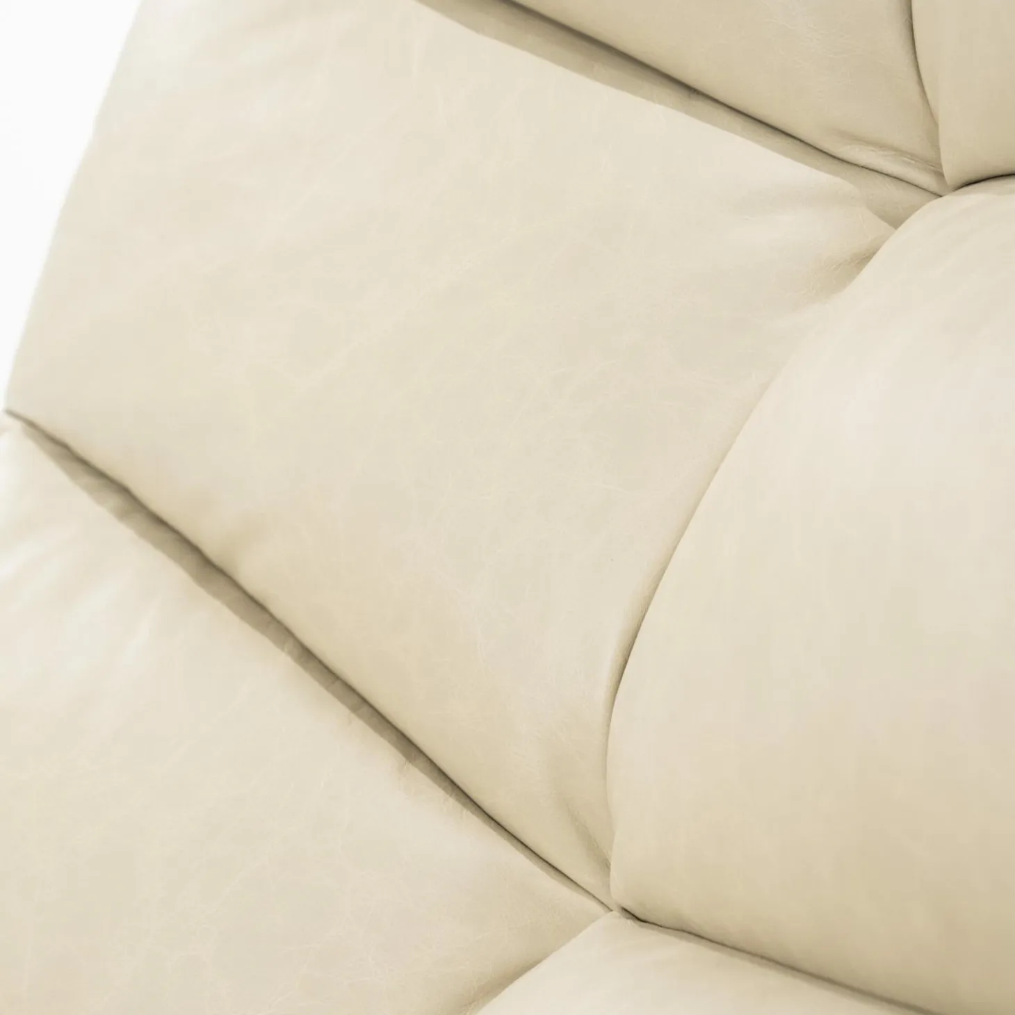 Draaifauteuil Sven Leder - Beige - Loft24.nl