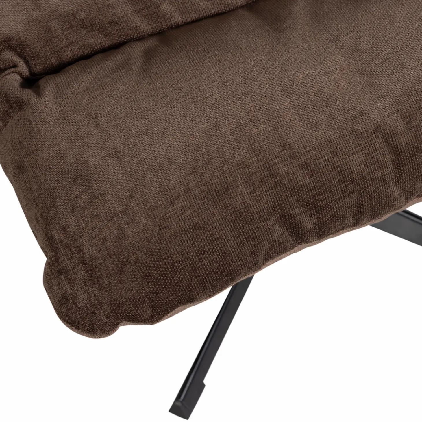 Draaifauteuil Yaro met Hocker - Espresso - Loft24.nl