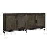 Dressoir Carini Hout en Webbing 200 cm - Zwart - Loft24.nl