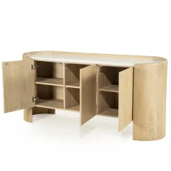 Dressoir Don Marmer en eikenhout 165cm - Loft24.nl