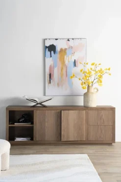Dressoir Helsinki Eikenhout 200 cm - Lichtbruin - Loft24.nl