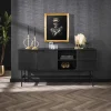 Dressoir Marina Mangohout 170cm - Zwart - Loft24.nl