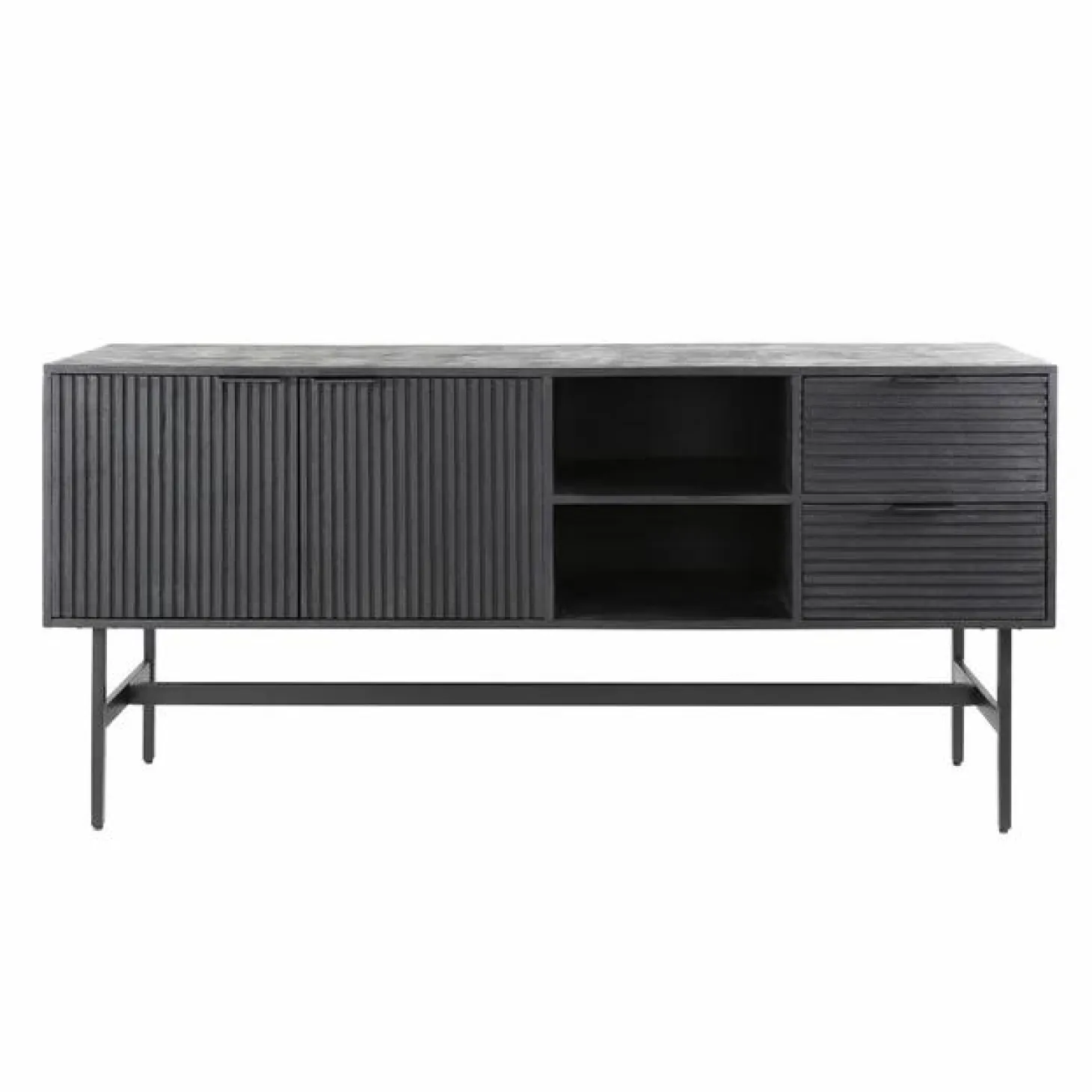 Dressoir Marina Mangohout 170cm - Zwart - Loft24.nl