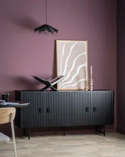 Dressoir Remi Mangohout en Metaal 170cm - Zwart - Loft24.nl