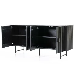 Dressoir Remi Mangohout en Metaal 170cm - Zwart - Loft24.nl
