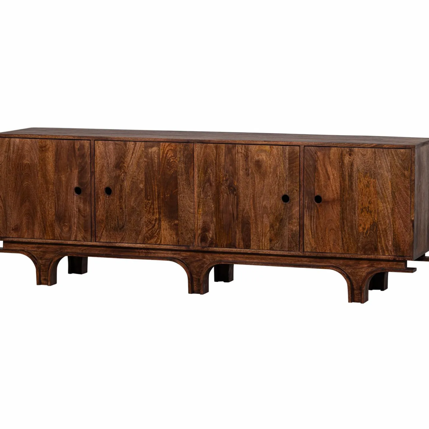 Dressoir Staes Mangohout, 200cm, kleur Walnoot - Loft24.nl
