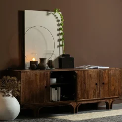 Dressoir Staes Mangohout, 200cm, kleur Walnoot - Loft24.nl