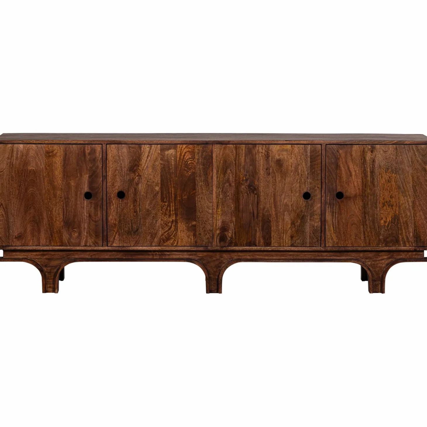 Dressoir Staes Mangohout, 200cm, kleur Walnoot - Loft24.nl