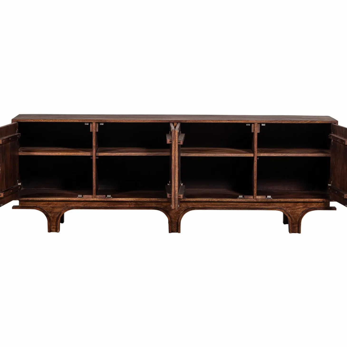 Dressoir Staes Mangohout, 200cm, kleur Walnoot - Loft24.nl