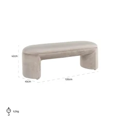 Eetkamerbank Fargo Velvet - Khaki - Loft24.nl