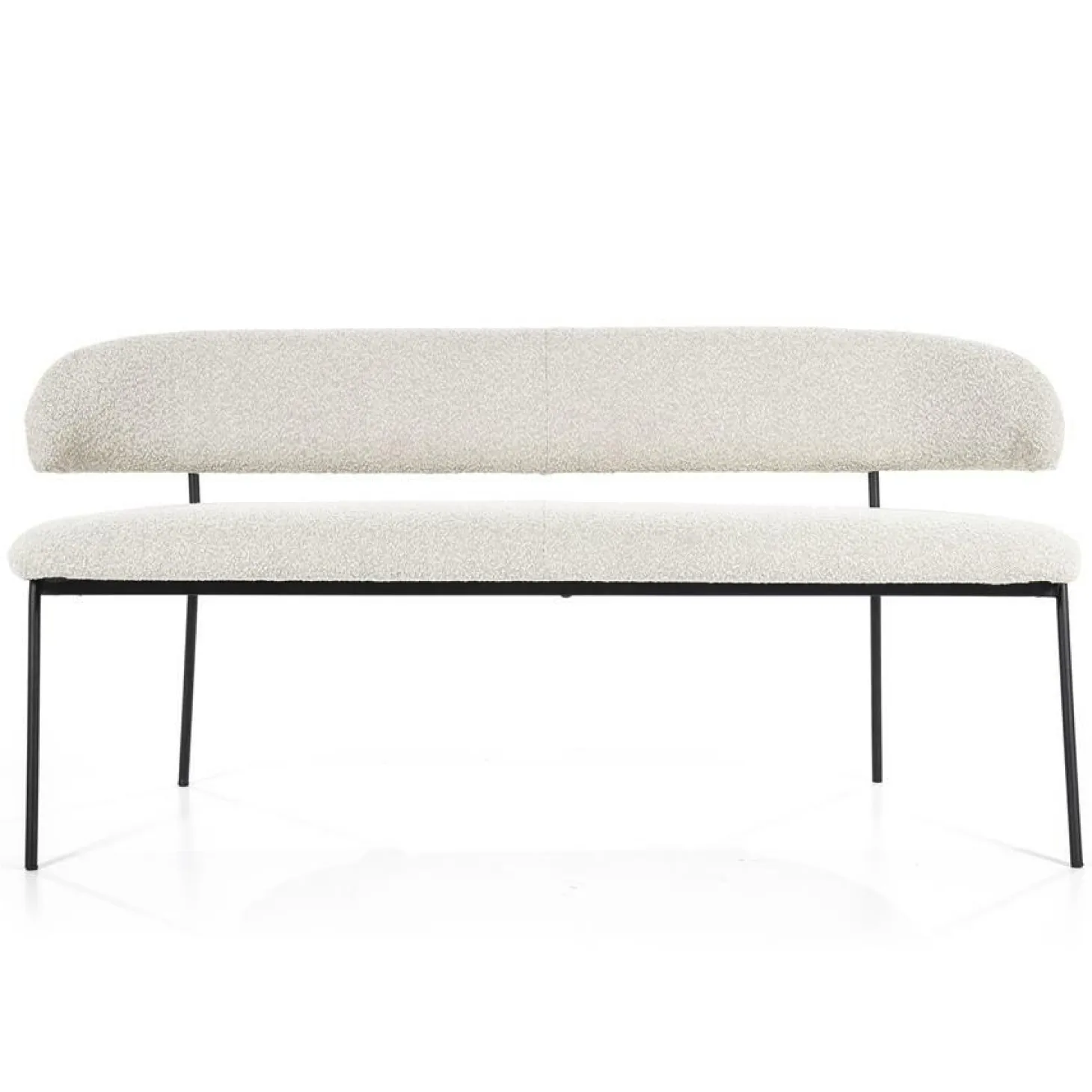 Eetkamerbank Luka Bouclé - Beige - Loft24.nl
