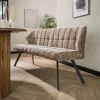 Eetkamerbank Raster Rich - Champagne - 180 cm - Loft24.nl