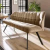 Eetkamerbank Velvet Raster Champagne - 180 cm - Loft24.nl