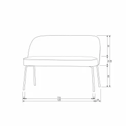 Eetkamerbank Vogue Velvet, 120cm - Donkergroen - Loft24.nl