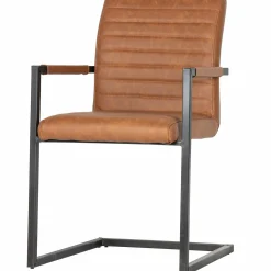 Eetkamerstoel Bas Lederlook - Cognac - Loft24.nl