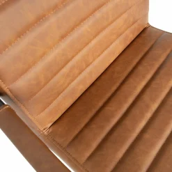 Eetkamerstoel Bas Lederlook - Cognac - Loft24.nl