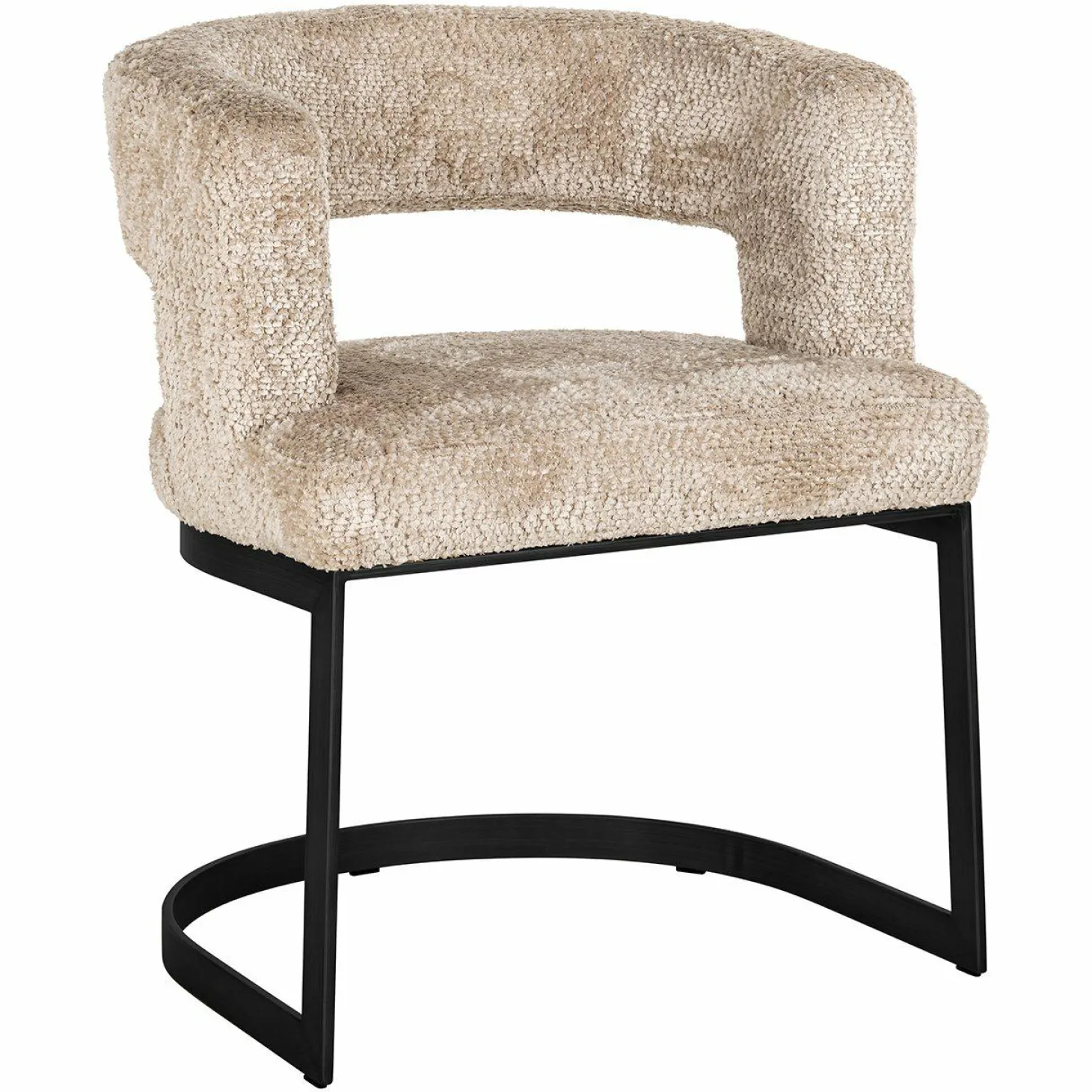 Eetkamerstoel Ellis Chenille kleur Beige - Loft24.nl
