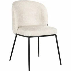 Eetkamerstoel Elvi Chenille kleur Beige - Loft24.nl