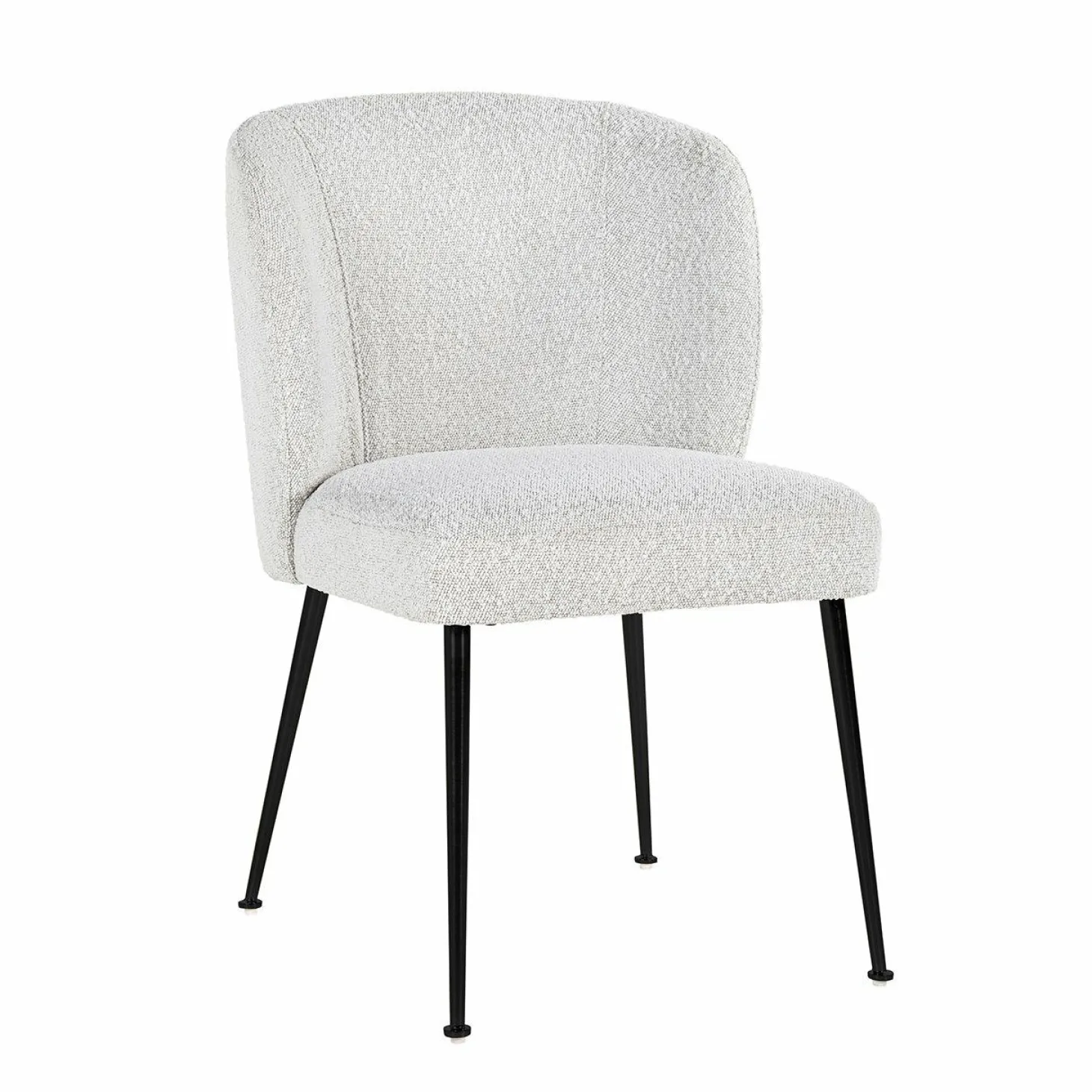 Eetkamerstoel Fallon Bouclé kleur Wit - Loft24.nl