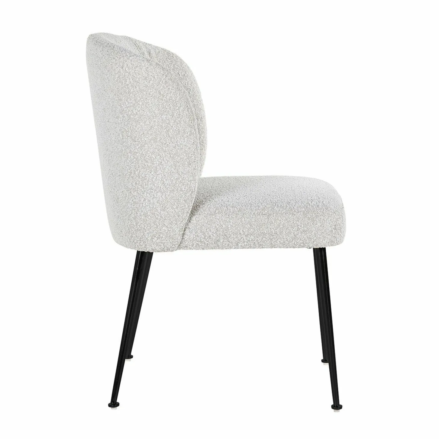 Eetkamerstoel Fallon Bouclé kleur Wit - Loft24.nl