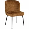 Eetkamerstoel Fallon Chenille kleur Cognac - Loft24.nl