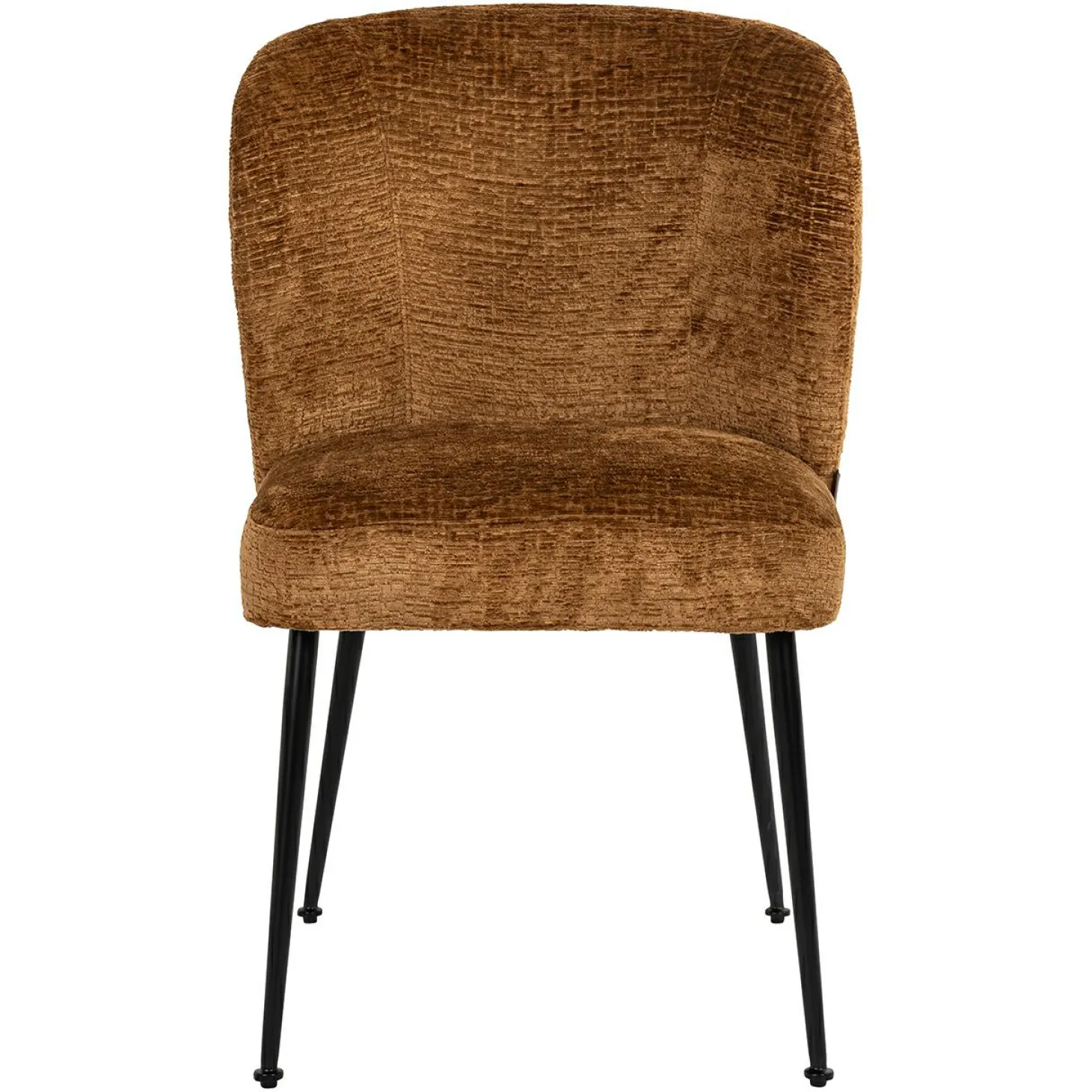 Eetkamerstoel Fallon Chenille kleur Cognac - Loft24.nl