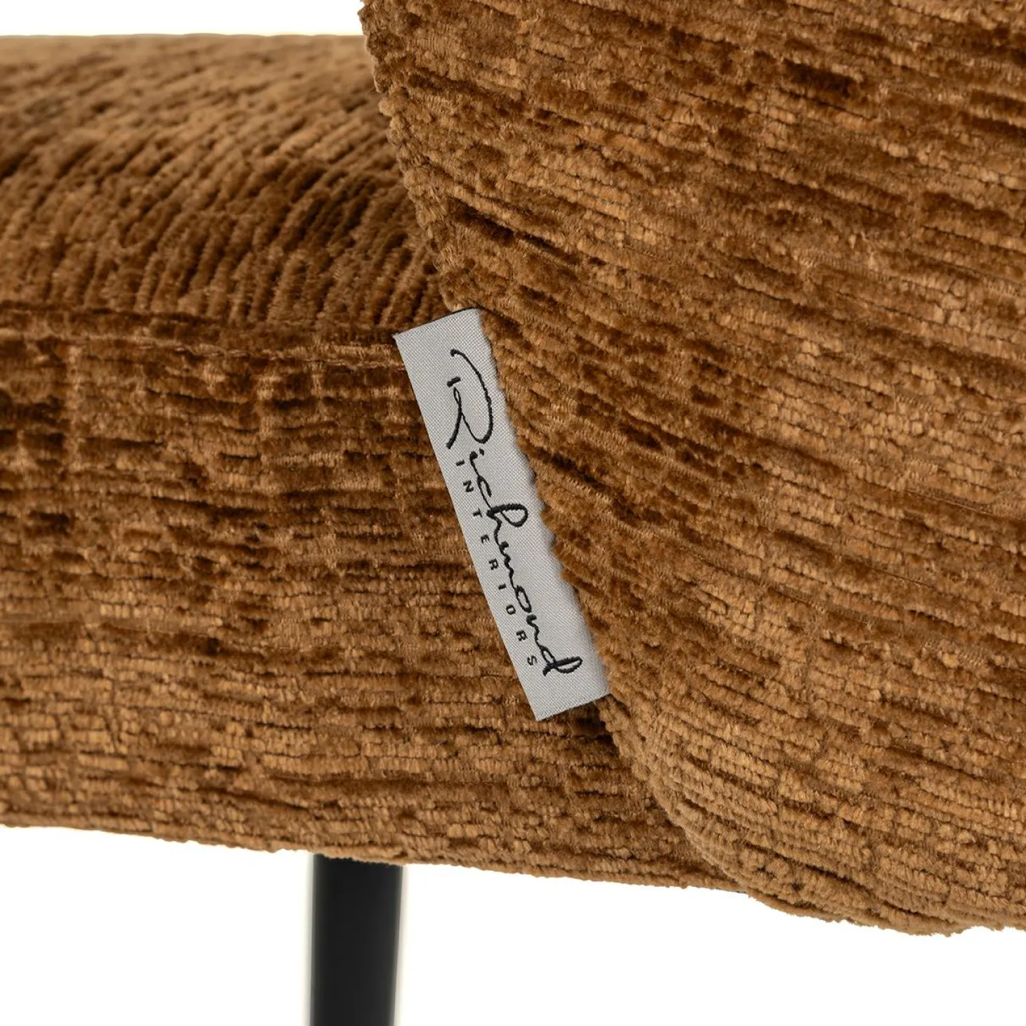 Eetkamerstoel Fallon Chenille kleur Cognac - Loft24.nl