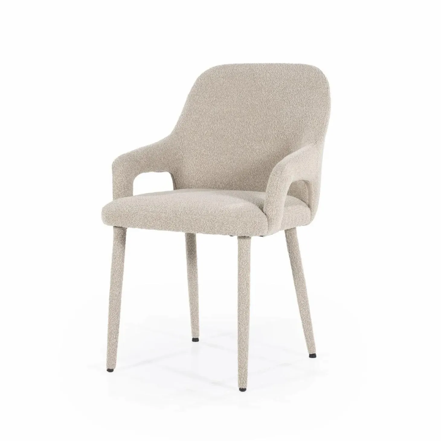 Eetkamerstoel Fika Bouclé - kleur Taupe - Loft24.nl