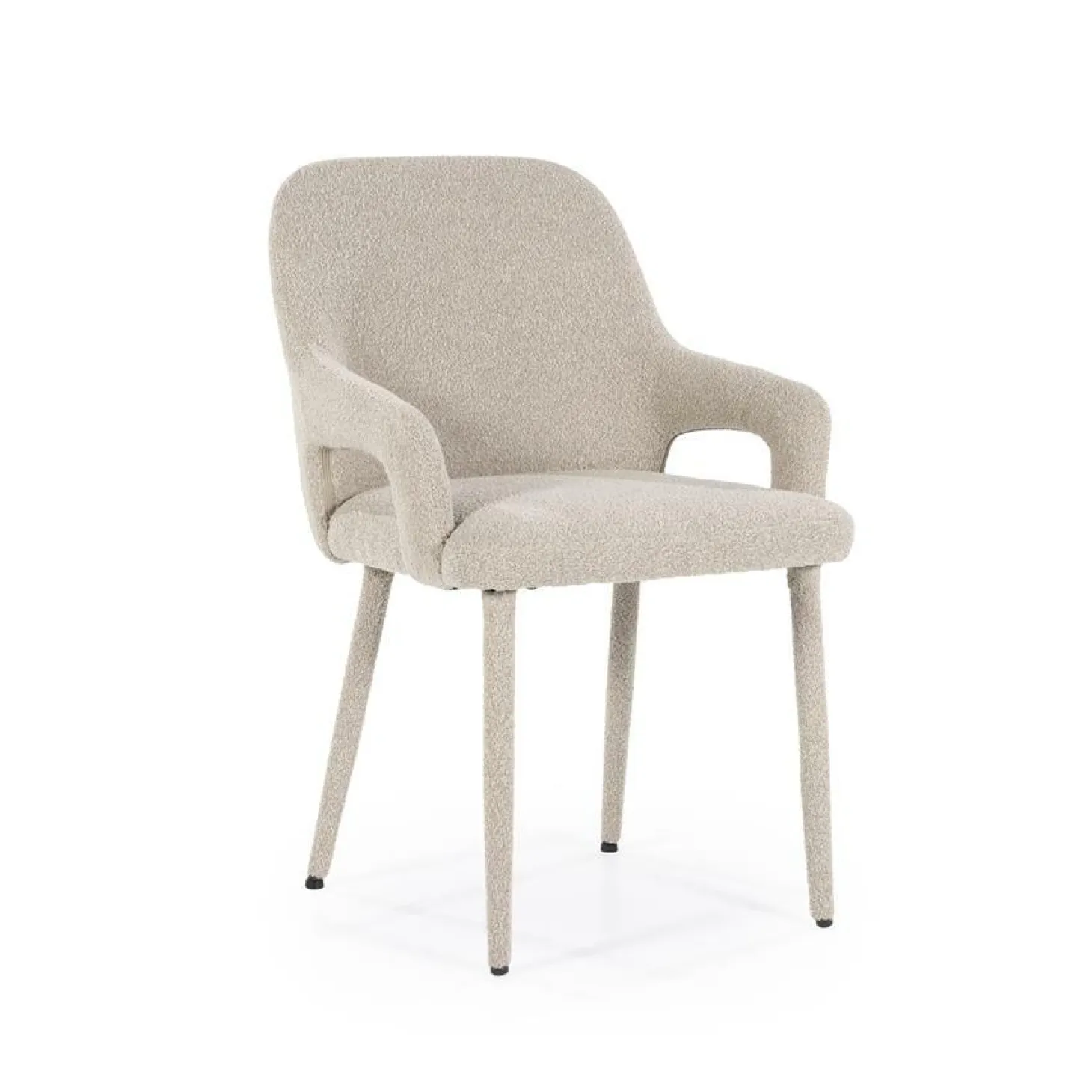 Eetkamerstoel Fika Bouclé - kleur Taupe - Loft24.nl