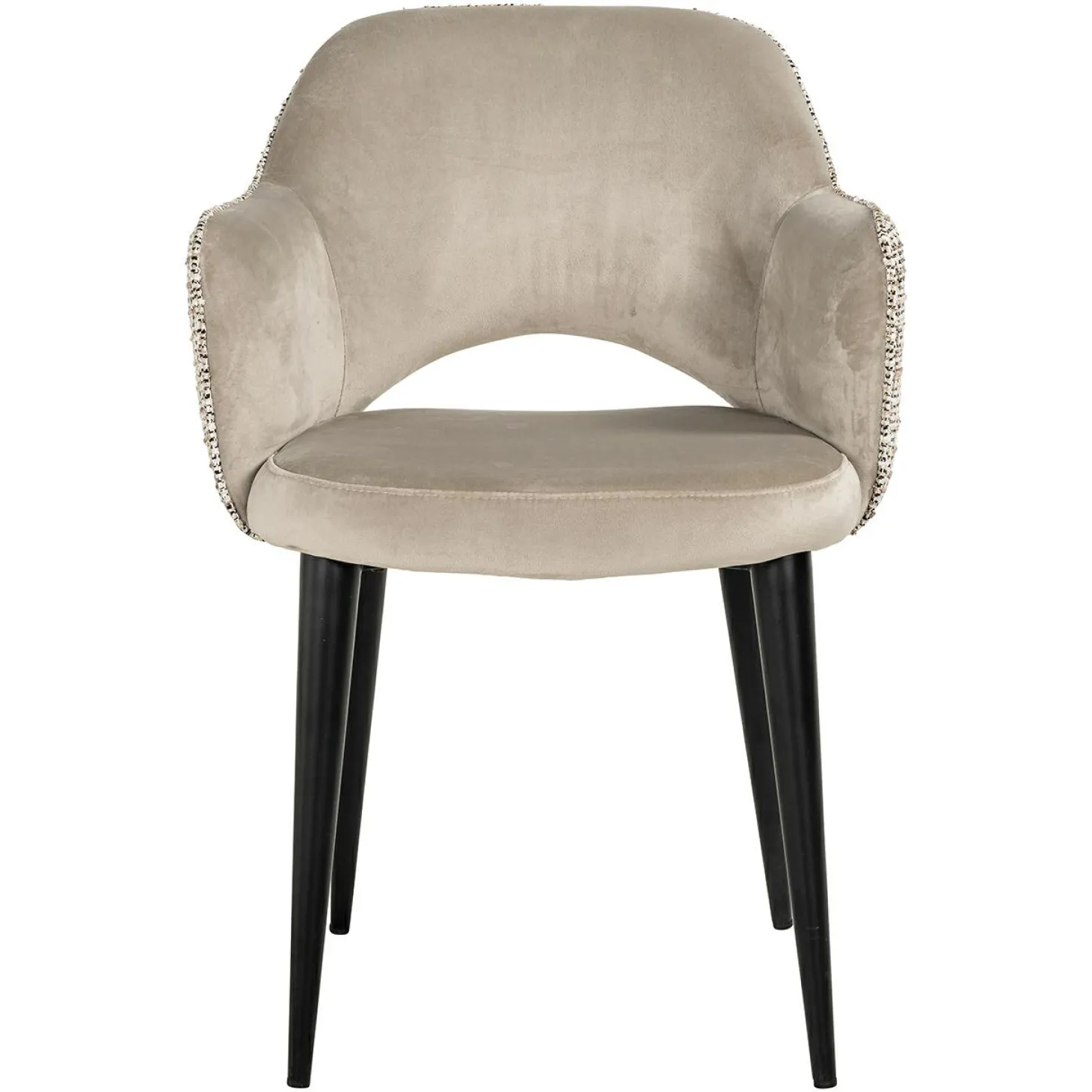 Eetkamerstoel Giovanna Velvet en stof kleur Khaki/Rose - Loft24.nl