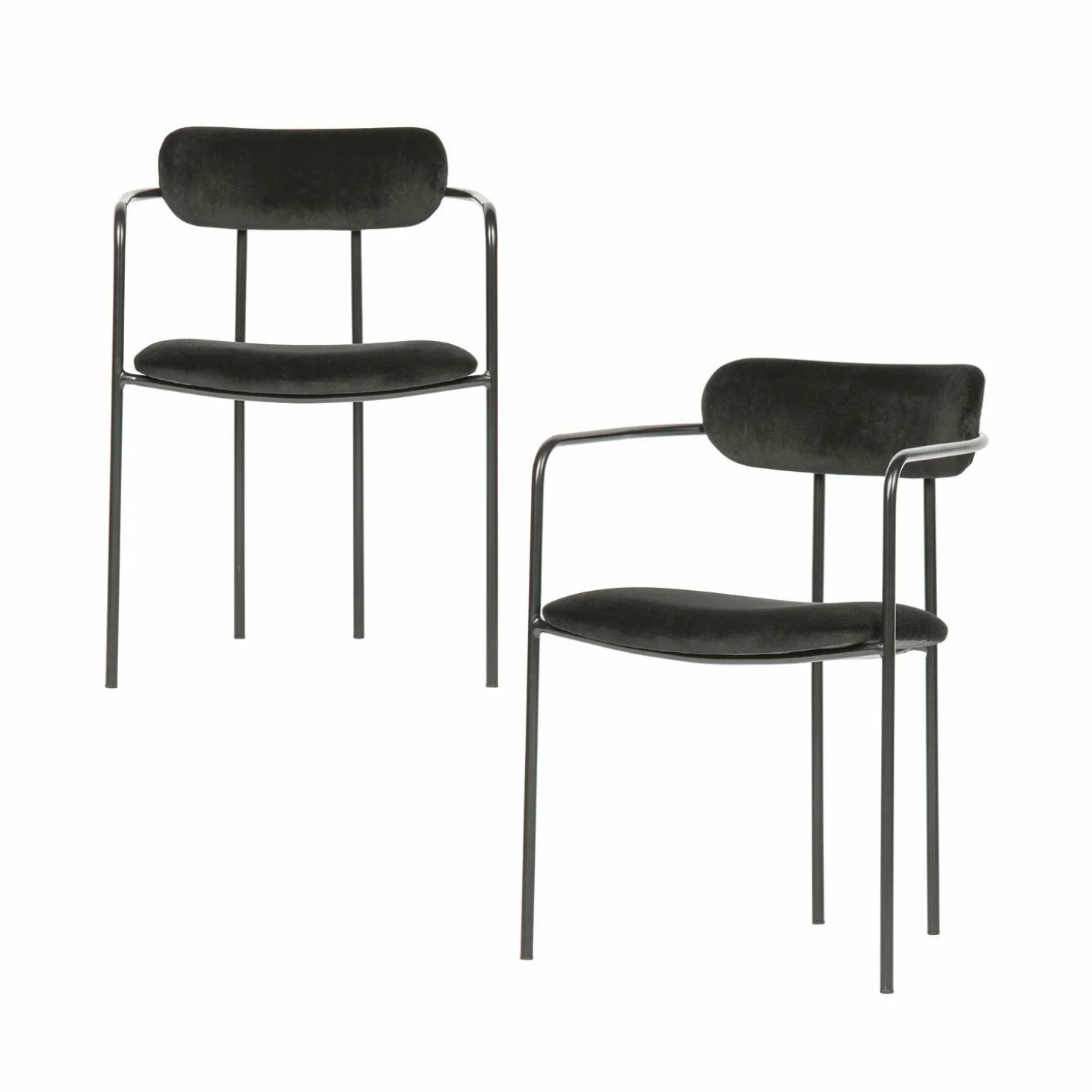 Eetkamerstoel Ivy Velvet - Zwart - Loft24.nl