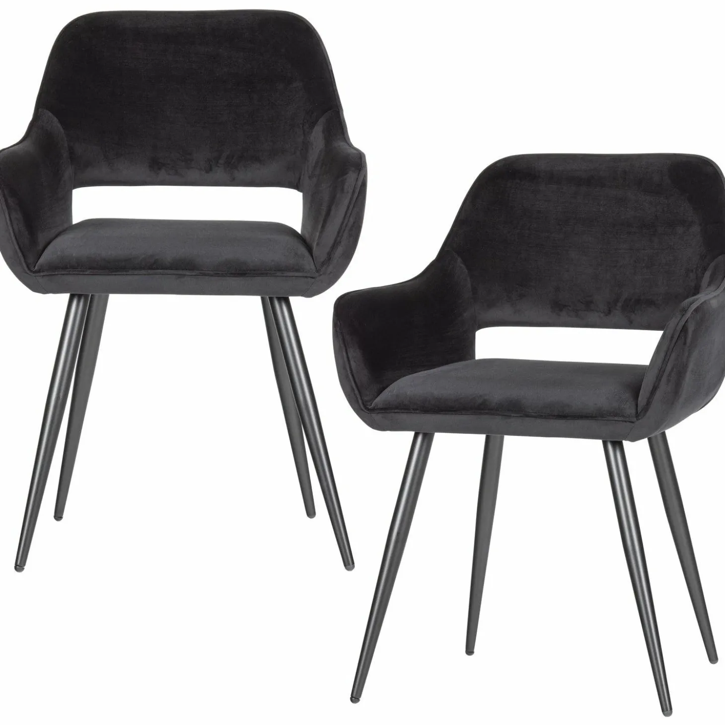 Eetkamerstoel Jelle Velvet - Zwart - Loft24.nl