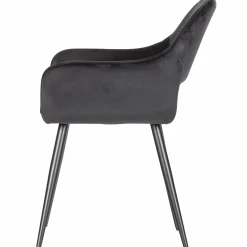 Eetkamerstoel Jelle Velvet - Zwart - Loft24.nl