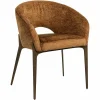 Eetkamerstoel Kenzi Chenille - Cognac - Loft24.nl