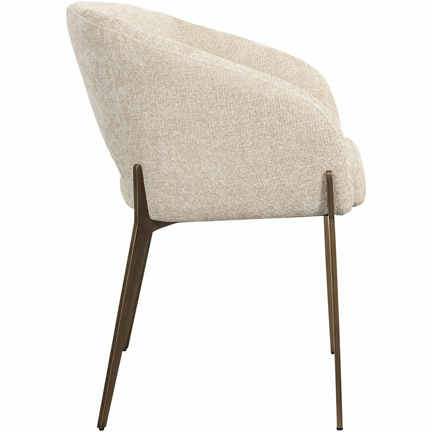 Eetkamerstoel Kenzi Chenille - Crème - Loft24.nl