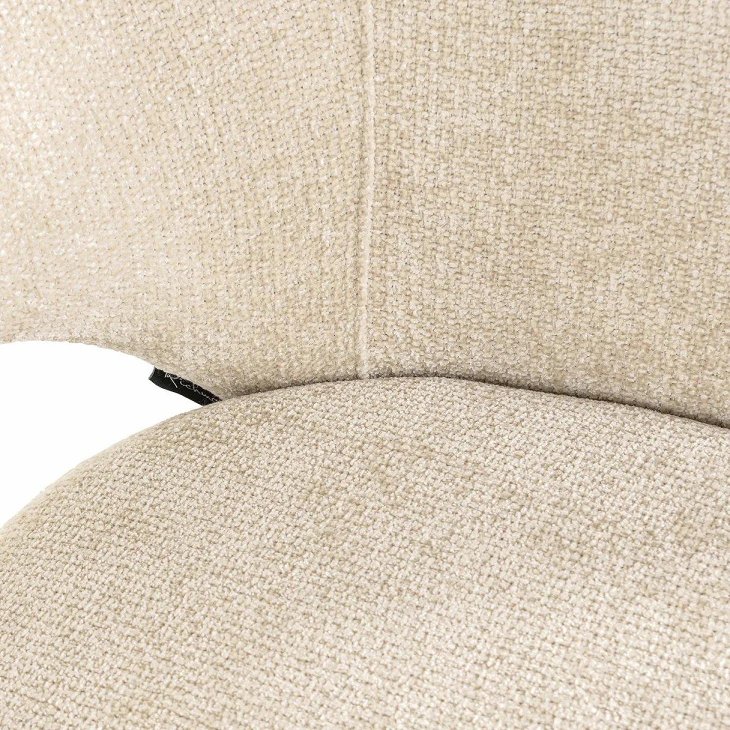 Eetkamerstoel Kenzi Chenille - Crème - Loft24.nl