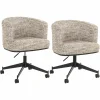 Eetkamerstoel Lana Graffic stof kleur Beige - Loft24.nl