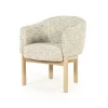 Eetkamerstoel Micha Geweven stof en eikenhout - Beige - Loft24.nl