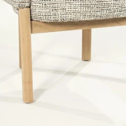 Eetkamerstoel Micha Geweven stof en eikenhout - Taupe - Loft24.nl