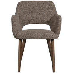 Eetkamerstoel Murat Bruin onderstel - Taupe/Bruin - Loft24.nl
