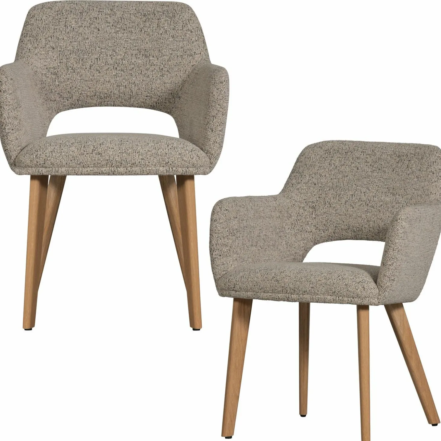 Eetkamerstoel Murat Naturel onderstel - Naturel/Bruin - Loft24.nl