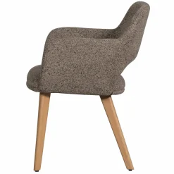 Eetkamerstoel Murat Naturel onderstel - Taupe/Bruin - Loft24.nl