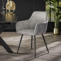 Eetkamerstoel Rib - Zilverkleurig - Loft24.nl